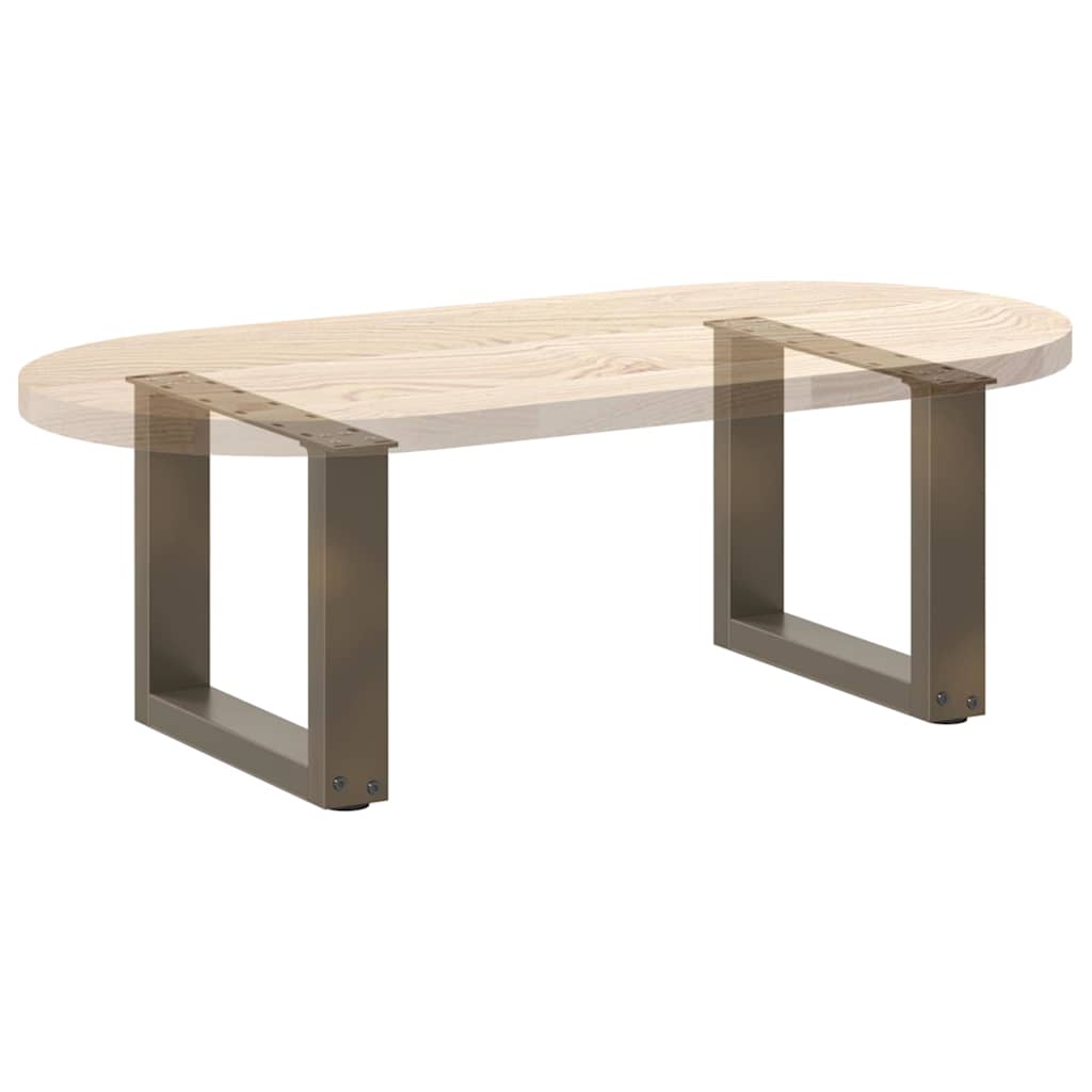 Salongbordben U-formet 2 stk naturell 40x(30-31) cm stål