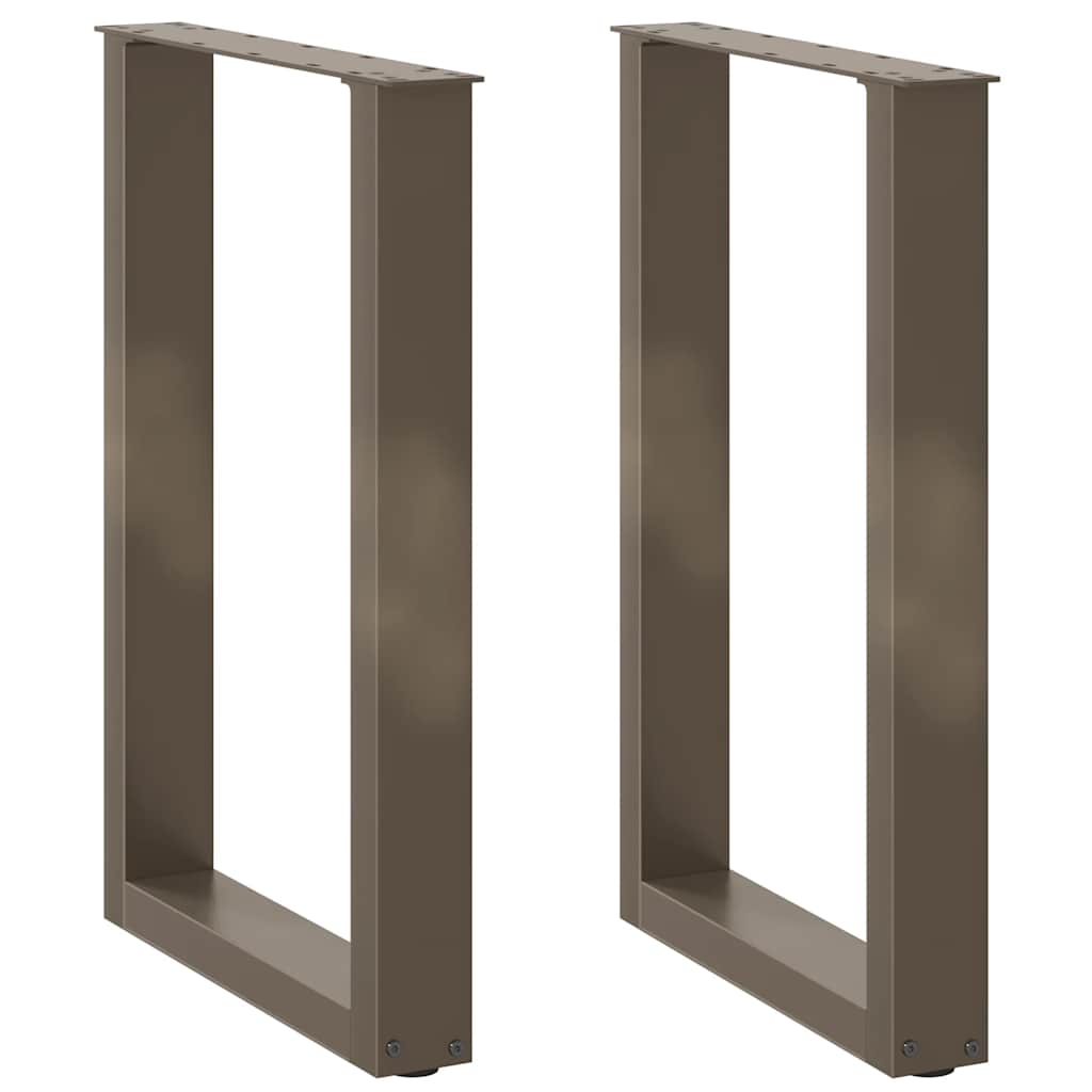 Spisebordben U-formet 2 stk naturell 50x(72-73) cm stål
