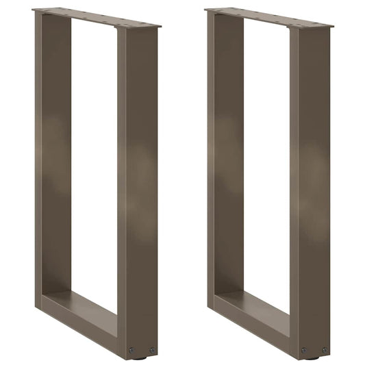 Spisebordben U-formet 2 stk naturell 50x(72-73) cm stål