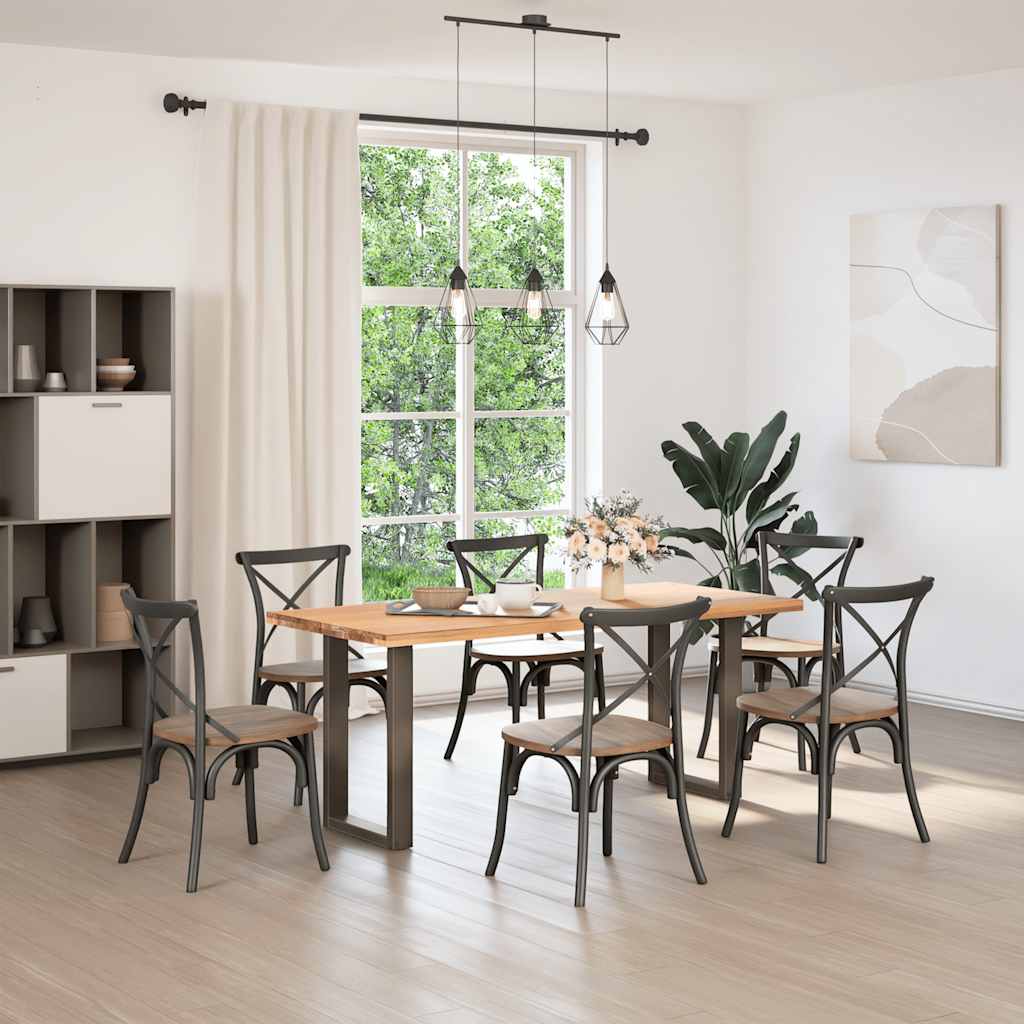 Spisebordben U-formet 2 stk naturell 50x(72-73) cm stål