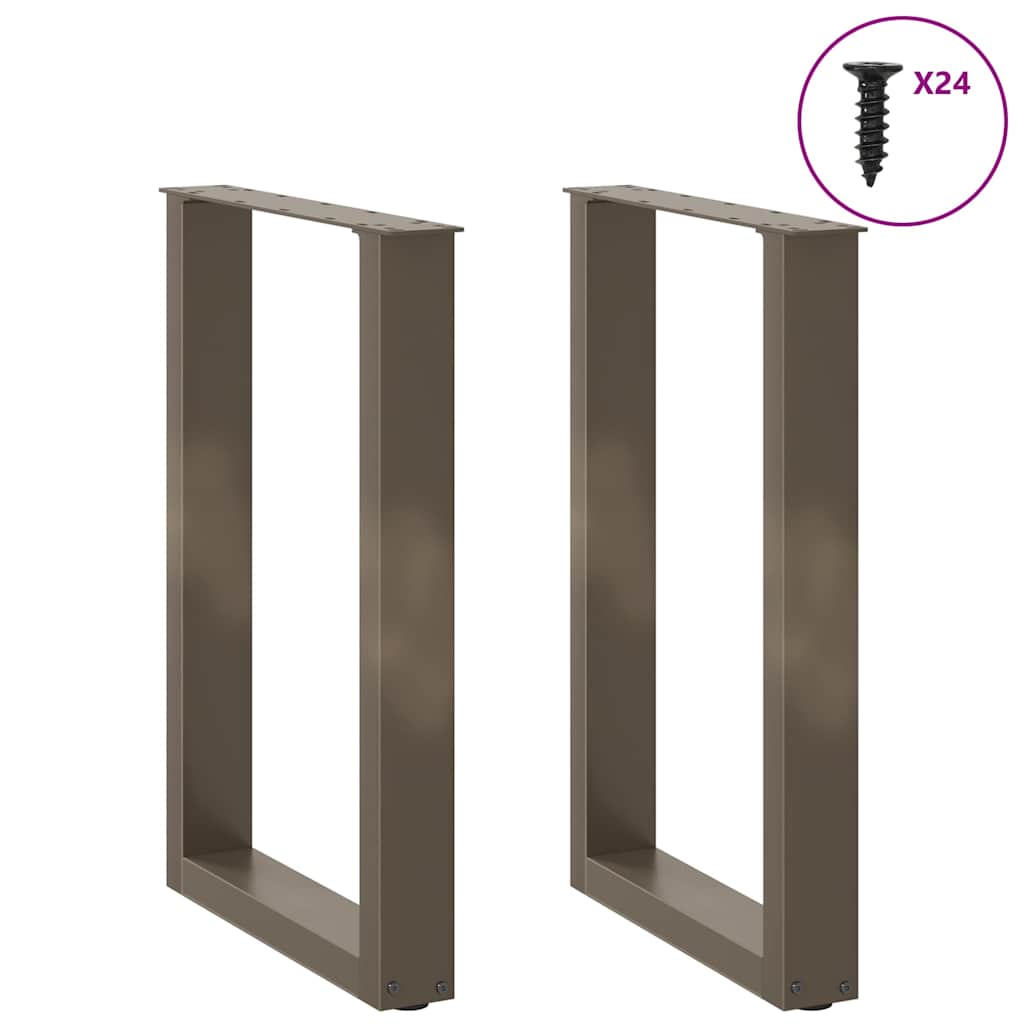 Spisebordben U-formet 2 stk naturell 50x(72-73) cm stål