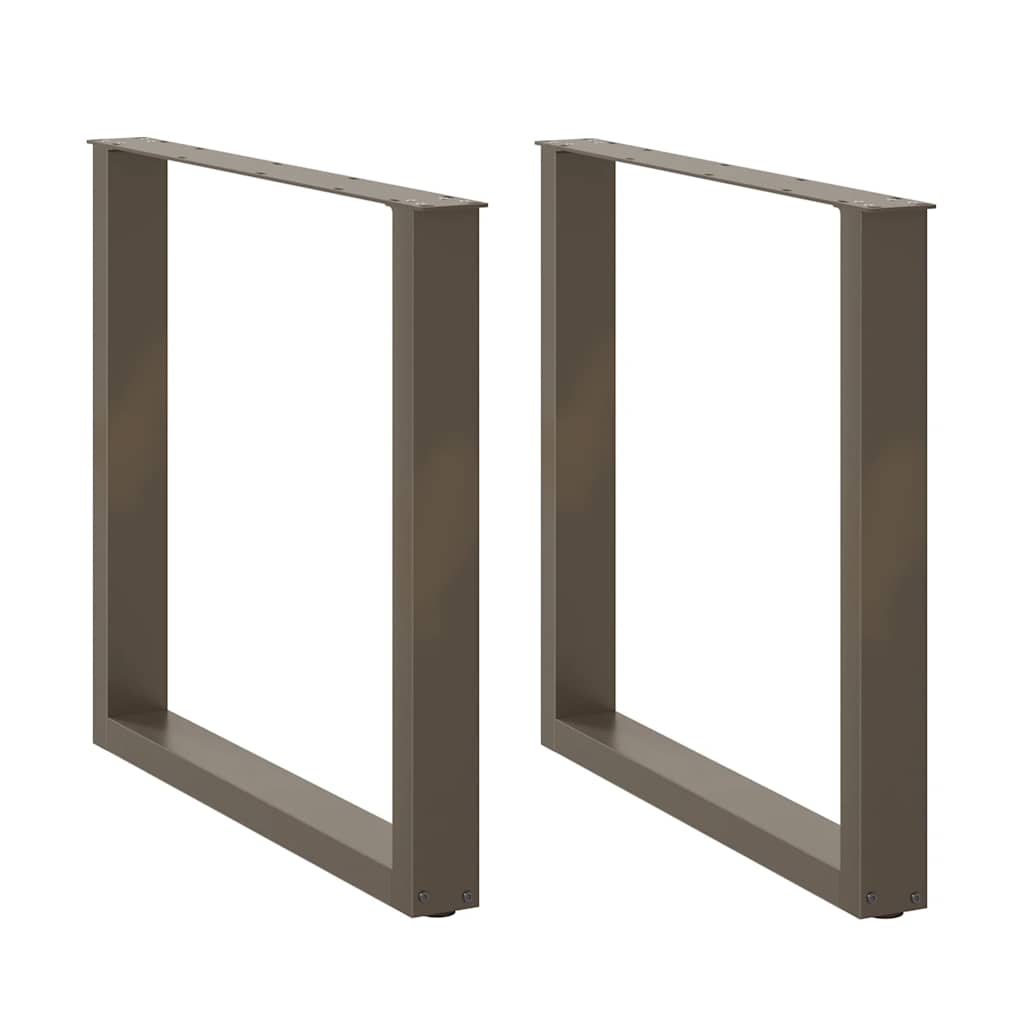 Spisebordben U-formet 2 stk naturell 90x(72-73) cm stål