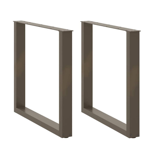 Spisebordben U-formet 2 stk naturell 90x(72-73) cm stål