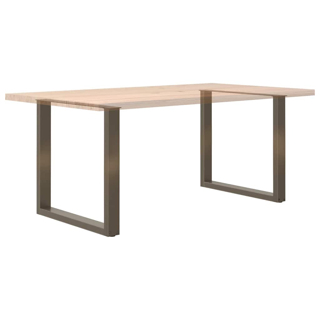 Spisebordben U-formet 2 stk naturell 90x(72-73) cm stål