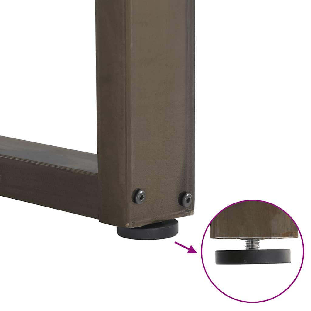 Spisebordben U-formet 2 stk naturell 90x(72-73) cm stål