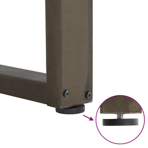 Spisebordben U-formet 2 stk naturell 90x(72-73) cm stål
