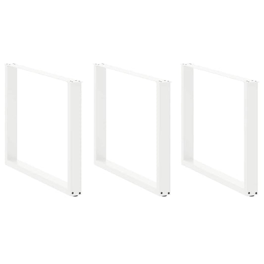 Spisebordben U-formet 2 stk hvit 100x(72-73) cm stål