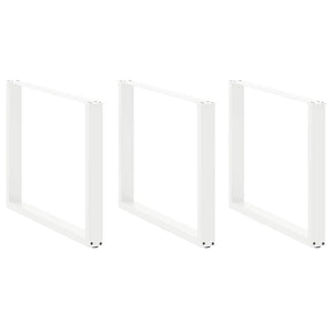 Spisebordben U-formet 2 stk hvit 100x(72-73) cm stål