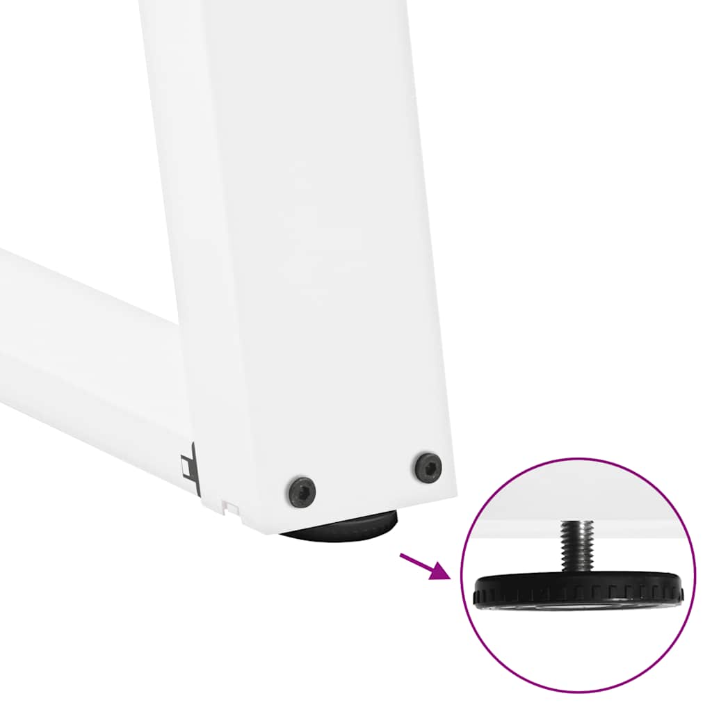 Spisebordben U-formet 2 stk hvit 50x(72-73) cm stål