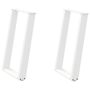 Spisebordben U-formet 2 stk hvit 60x(72-73) cm stål