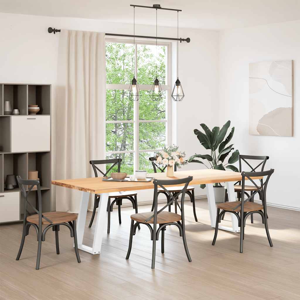 Spisebordben U-formet 2 stk hvit 60x(72-73) cm stål