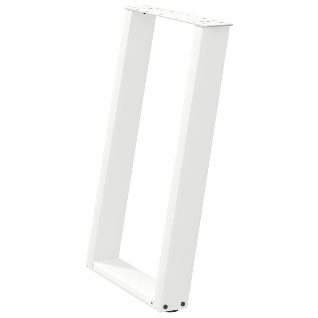 Spisebordben U-formet 2 stk hvit 60x(72-73) cm stål