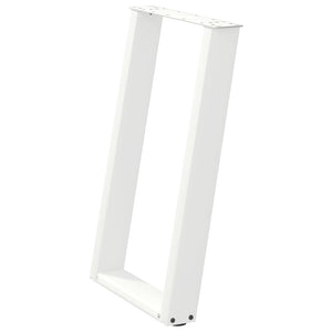 Spisebordben U-formet 2 stk hvit 60x(72-73) cm stål