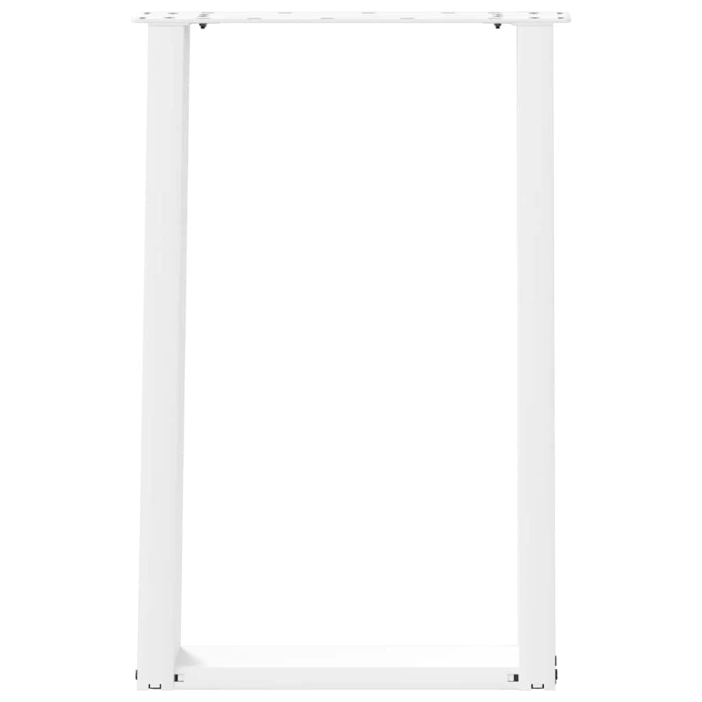 Spisebordben U-formet 2 stk hvit 60x(72-73) cm stål