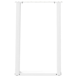 Spisebordben U-formet 2 stk hvit 60x(72-73) cm stål