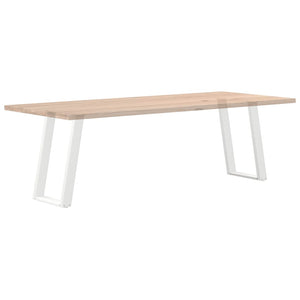 Spisebordben U-formet 2 stk hvit 60x(72-73) cm stål