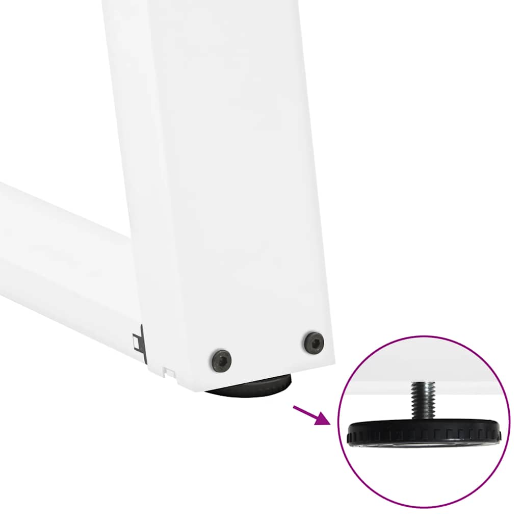 Spisebordben U-formet 2 stk hvit 60x(72-73) cm stål