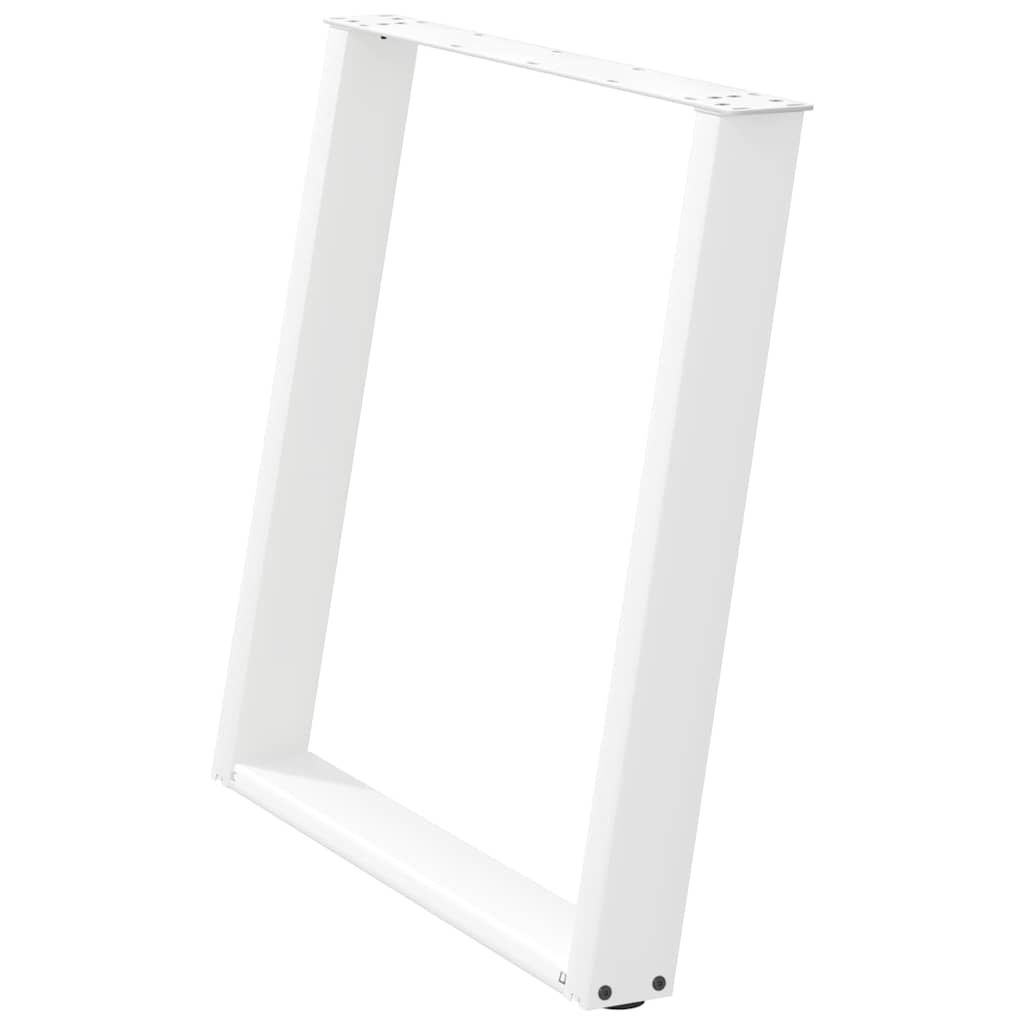 Spisebordben U-formet 2 stk hvit 70x(72-73) cm stål