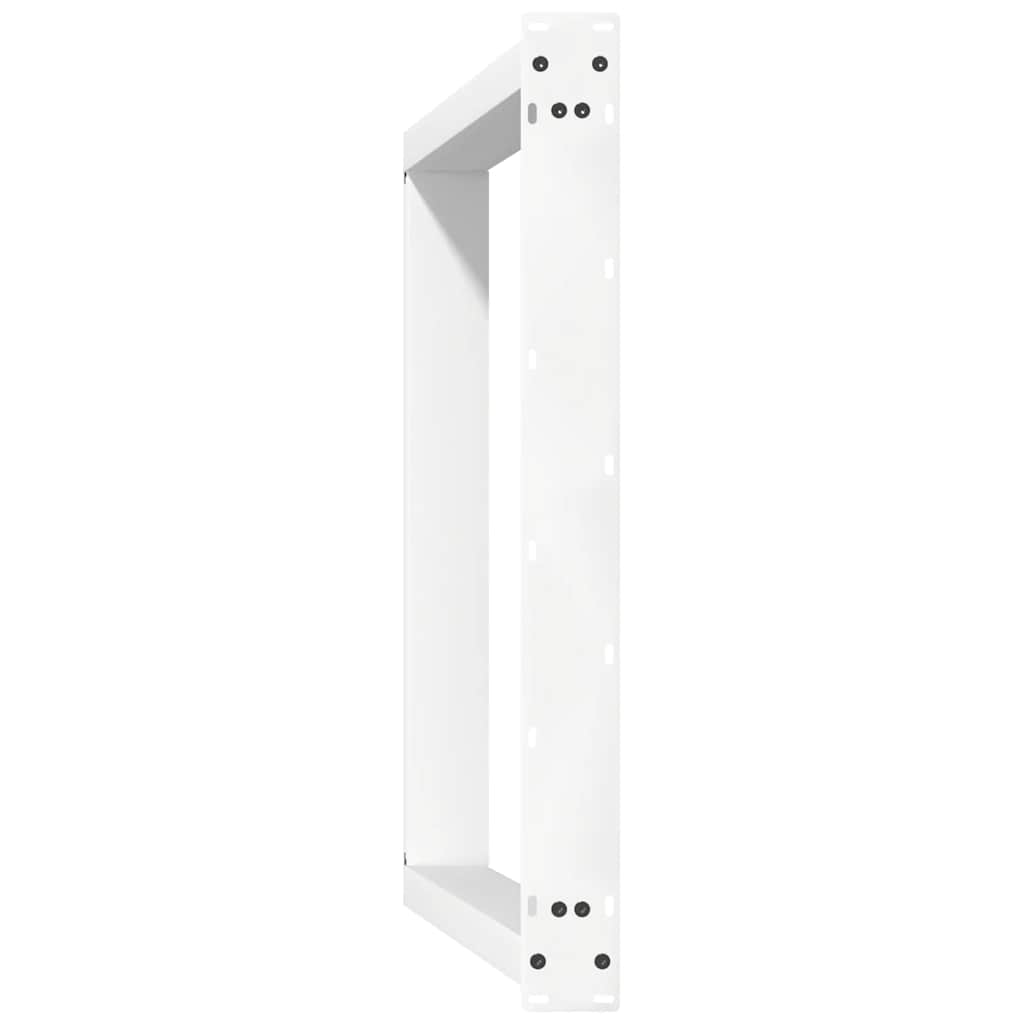 Spisebordben U-formet 2 stk hvit 70x(72-73) cm stål