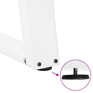 Spisebordben U-formet 2 stk hvit 70x(72-73) cm stål