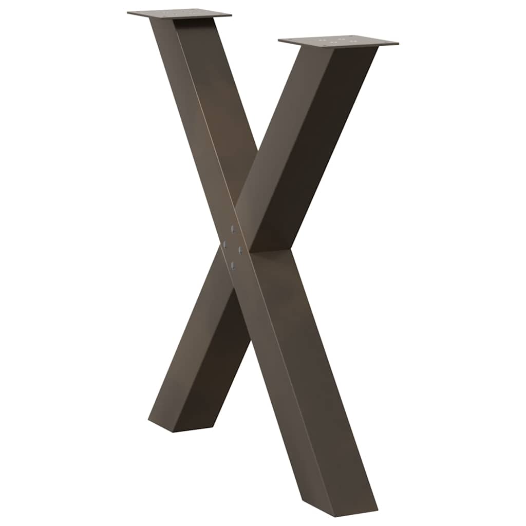 Spisebordben X-formet 2 stk naturell 70x(72-73) cm stål