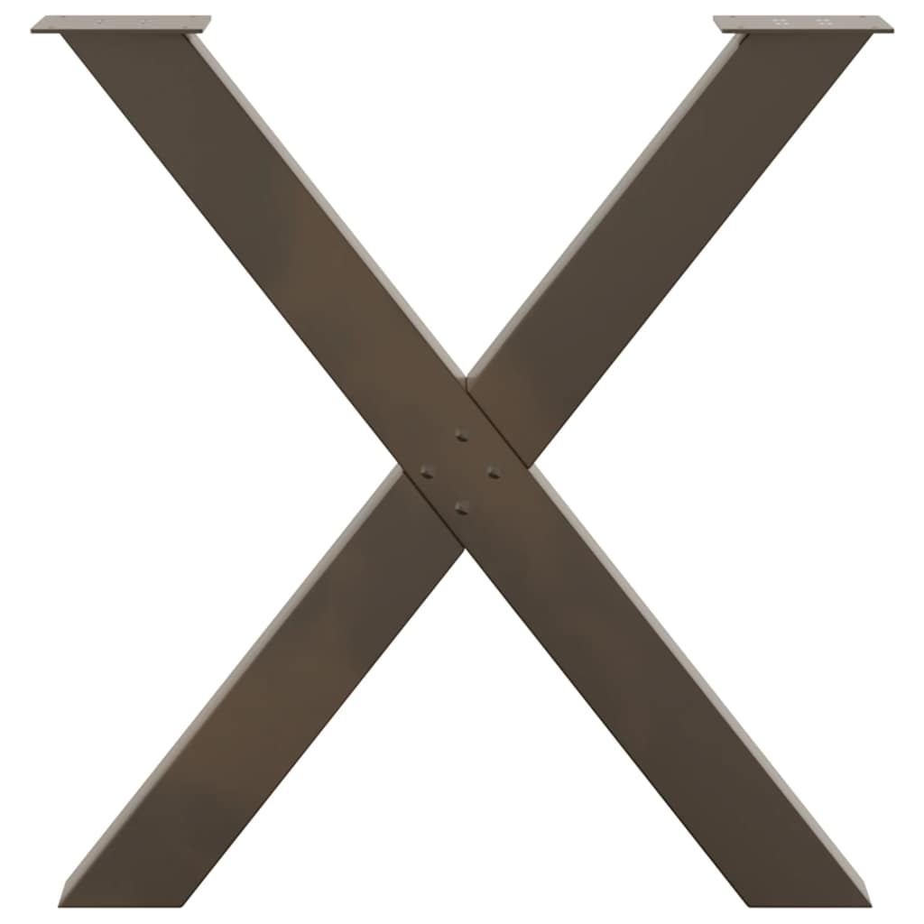 Spisebordben X-formet 2 stk naturell 70x(72-73) cm stål