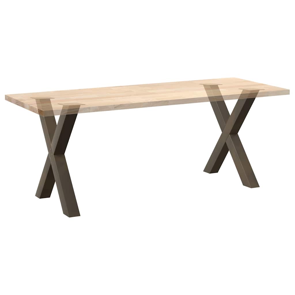 Spisebordben X-formet 2 stk naturell 70x(72-73) cm stål