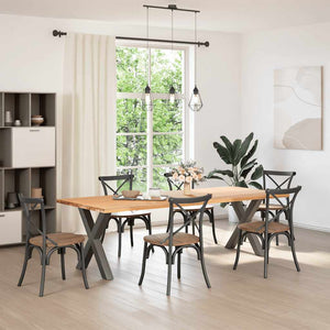 Dining table legs X-shaped 2 pcs anthracite 80x(72-73) cm steel