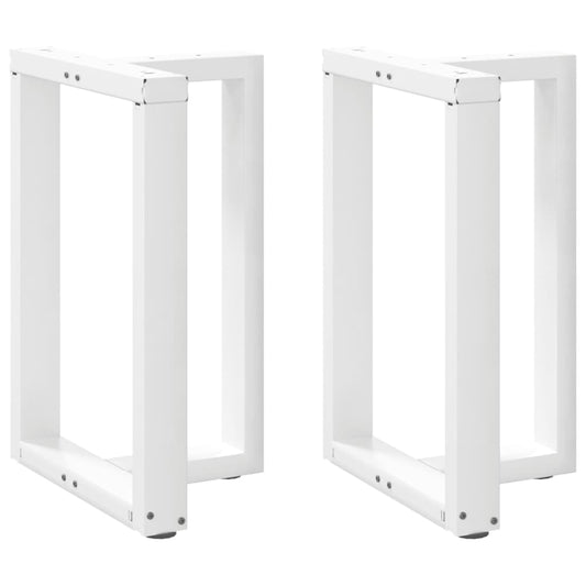 Spisebordben T-formet 2 stk hvit 50x35x(72-73) cm stål