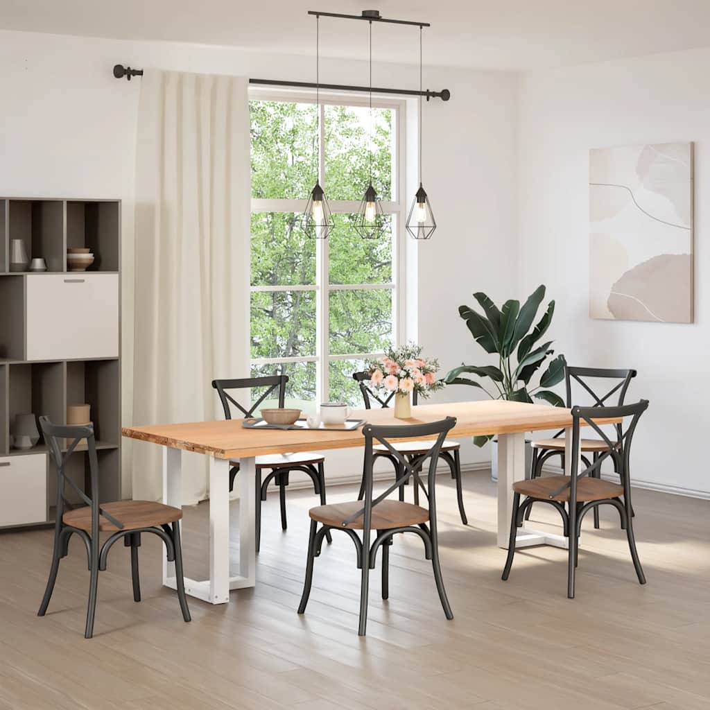 Spisebordben T-formet 2 stk hvit 50x35x(72-73) cm stål
