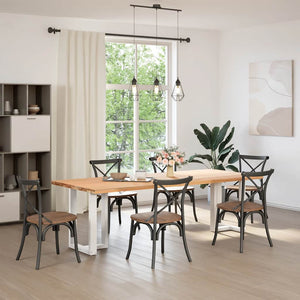 Spisebordben T-formet 2 stk hvit 50x35x(72-73) cm stål