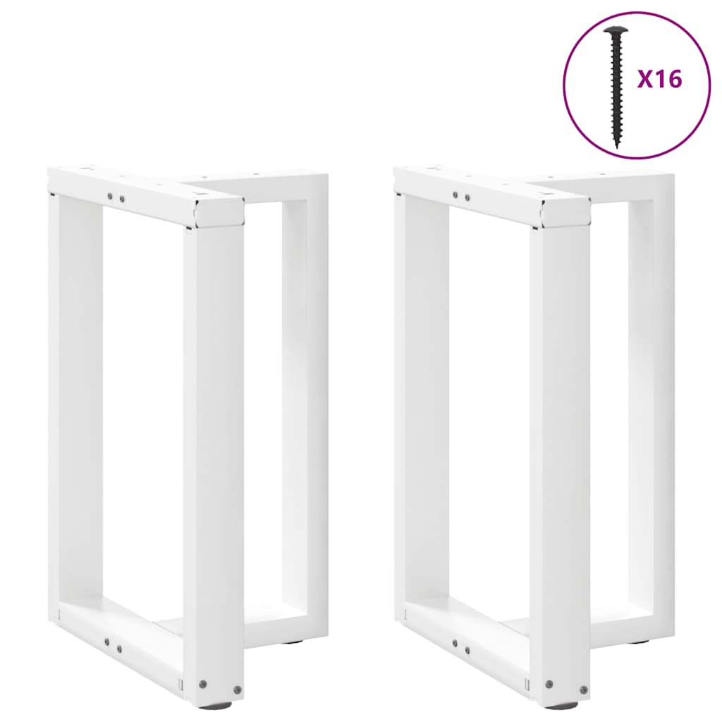 Spisebordben T-formet 2 stk hvit 50x35x(72-73) cm stål
