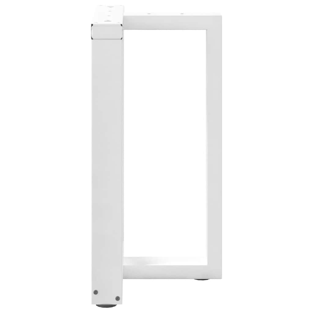 Spisebordben T-formet 2 stk hvit 50x35x(72-73) cm stål