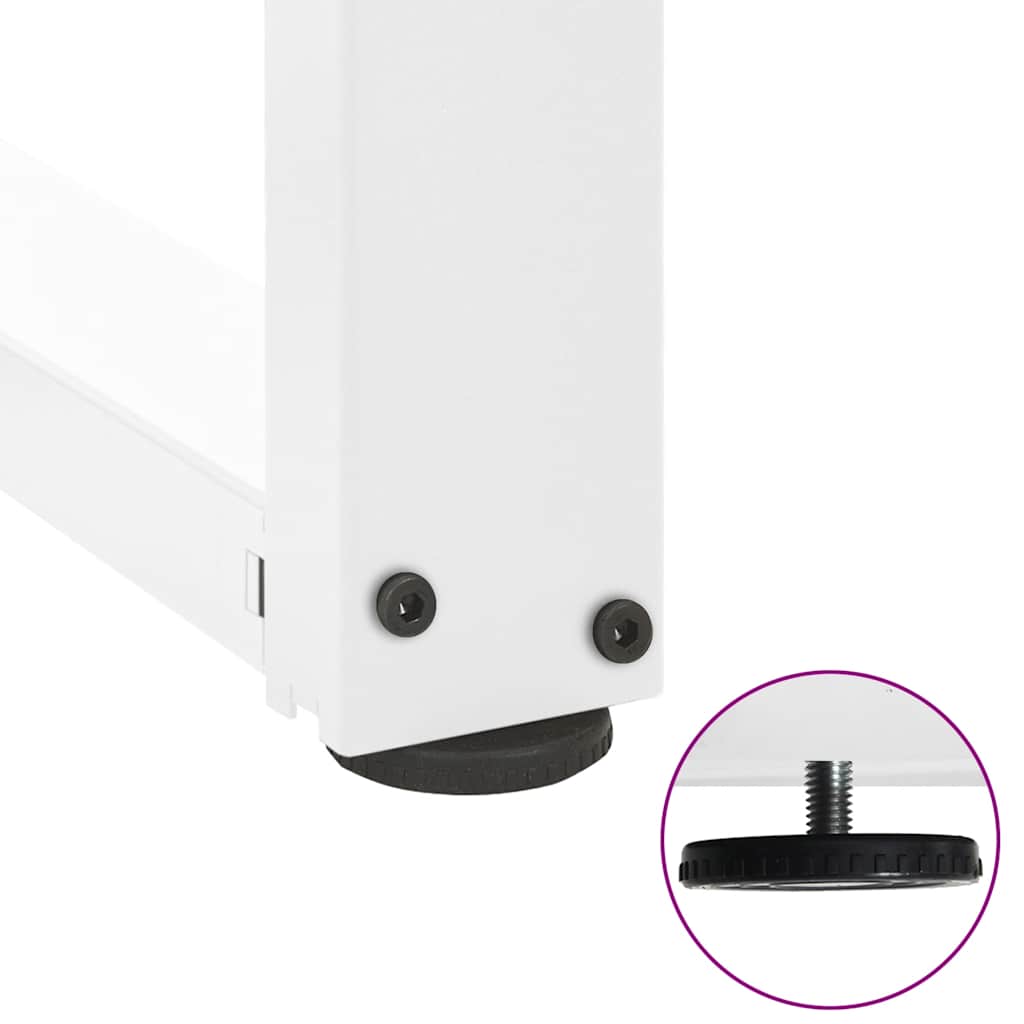 Spisebordben T-formet 2 stk hvit 50x35x(72-73) cm stål