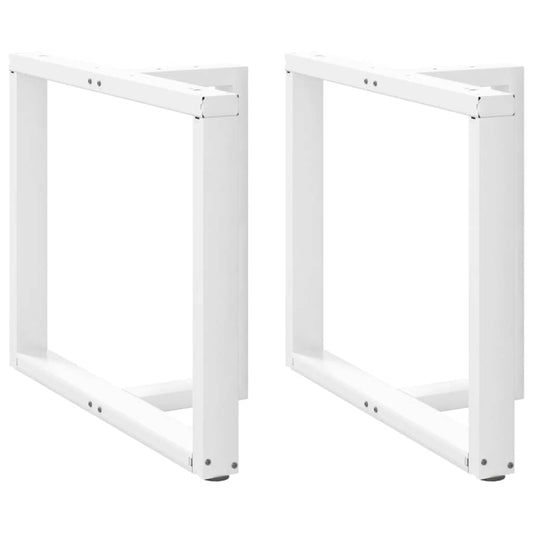 Spisebordben T-formet 2 stk hvit 100x35x(72-73) cm stål