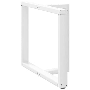 Spisebordben T-formet 2 stk hvit 100x35x(72-73) cm stål