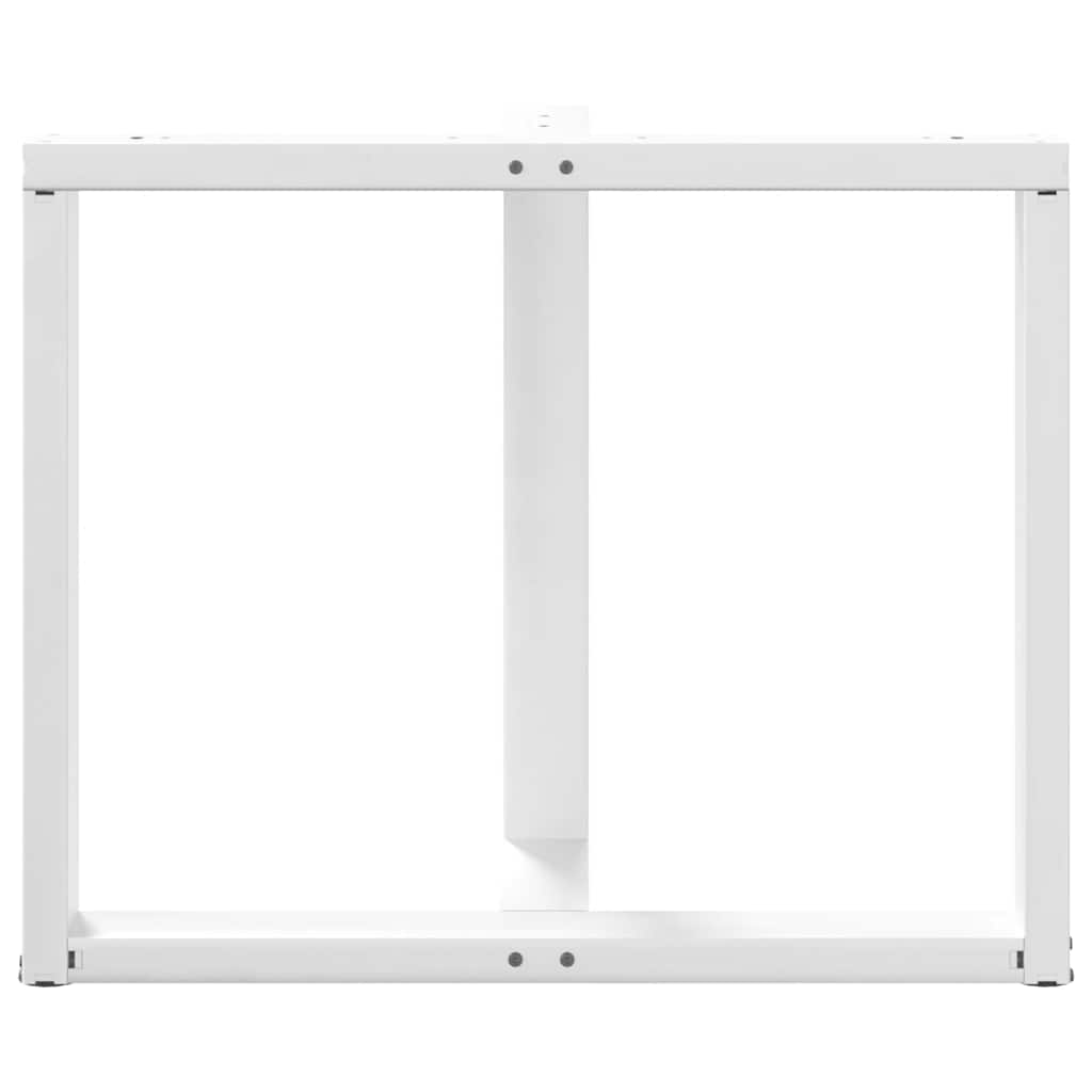 Spisebordben T-formet 2 stk hvit 100x35x(72-73) cm stål