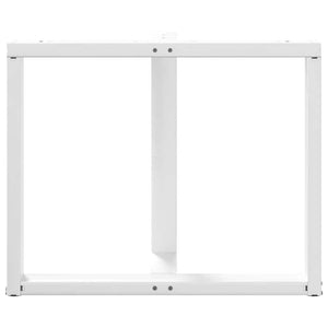 Spisebordben T-formet 2 stk hvit 100x35x(72-73) cm stål