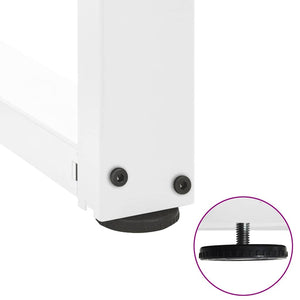 Spisebordben T-formet 2 stk hvit 100x35x(72-73) cm stål