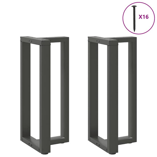 Bar table legs T-shaped 2 pcs anthracite 40x35x(90-91) cm steel