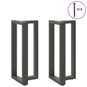 Bar table legs T-shaped 2 pcs anthracite 40x35x(90-91) cm steel
