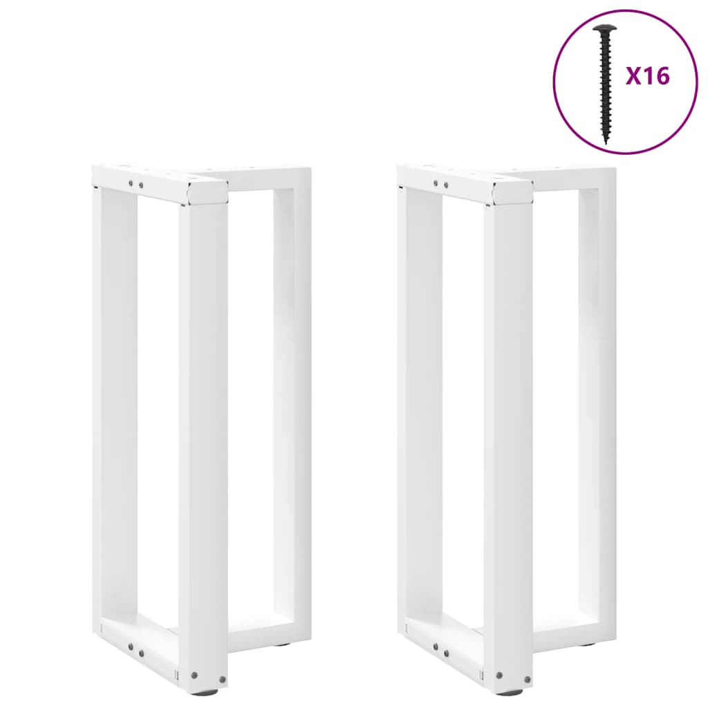 Barbordben T-formet 2 stk hvit 50x35x(90-91) cm stål