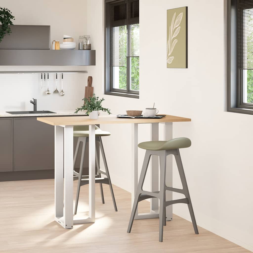 Barbordben T-formet 2 stk hvit 50x35x(100-101) cm stål