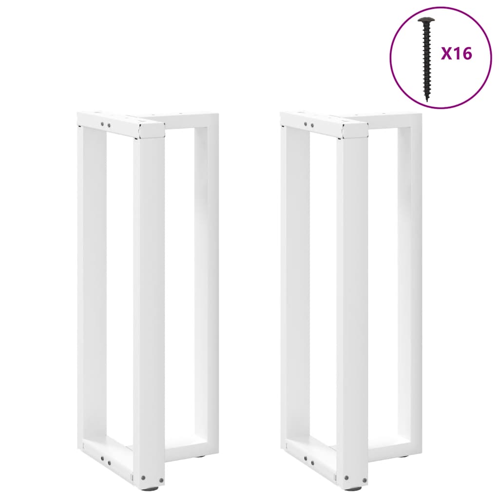 Barbordben T-formet 2 stk hvit 50x35x(100-101) cm stål