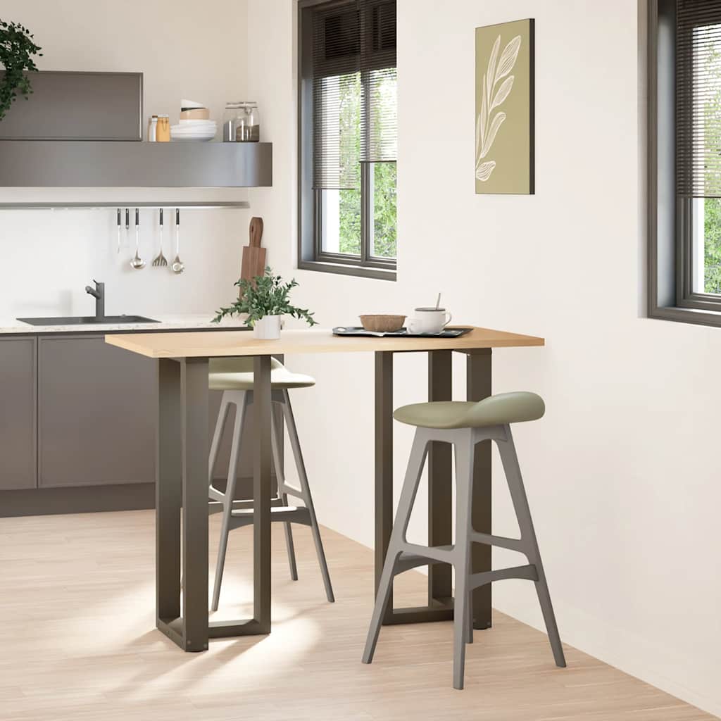 Barbordben T-formet 2 stk naturell 50x35x(100-101) cm stål