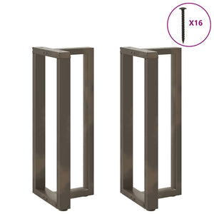 Barbordben T-formet 2 stk naturell 50x35x(100-101) cm stål