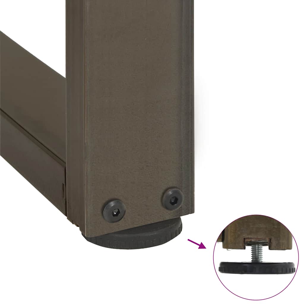 Barbordben T-formet 2 stk naturell 50x35x(100-101) cm stål