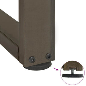 Barbordben T-formet 2 stk naturell 50x35x(100-101) cm stål