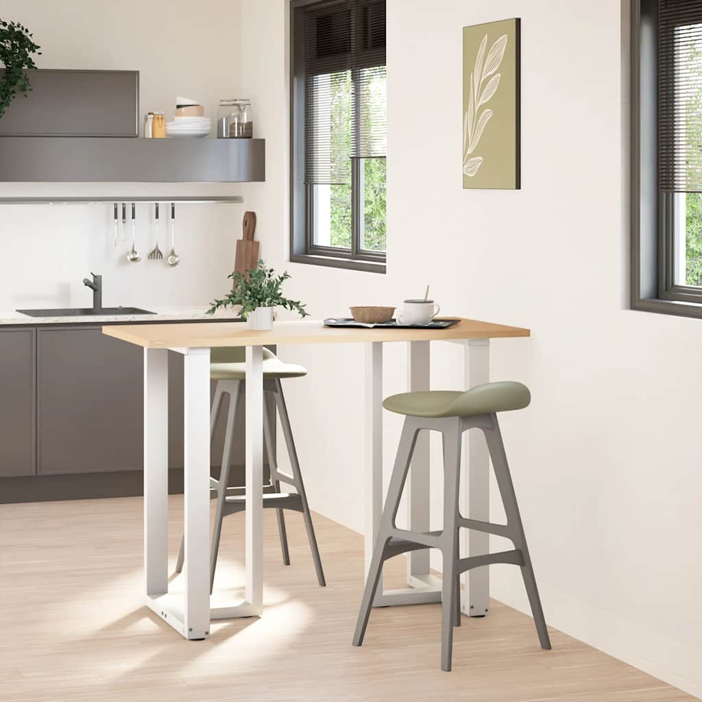 Barbordben T-formet 2 stk hvit 60x35x(100-101) cm stål