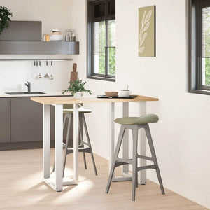 Barbordben T-formet 2 stk hvit 60x35x(100-101) cm stål